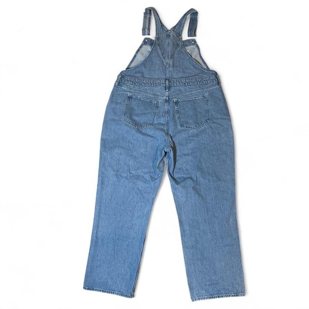 Abercrombie & Fitch Denim Overalls Women's XL Blue Light Wash Relaxed 90s Style - Picture 5 of 8